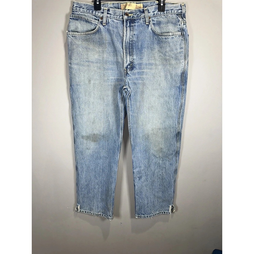 Levi's 550 Jeans Mens 38x29 Mid Blue Wash Denim Relaxed Fit Distressed
